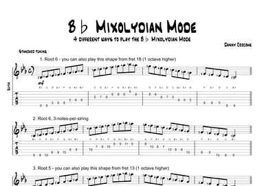Bb Mixolydian Mode (4 Ways to Play)