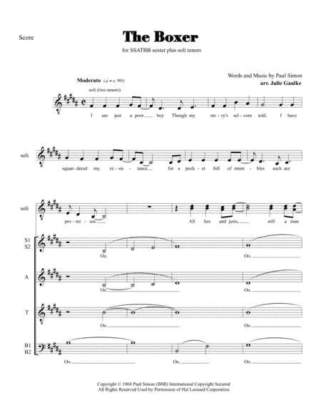 The Boxer (arr. Julie Gaulke)