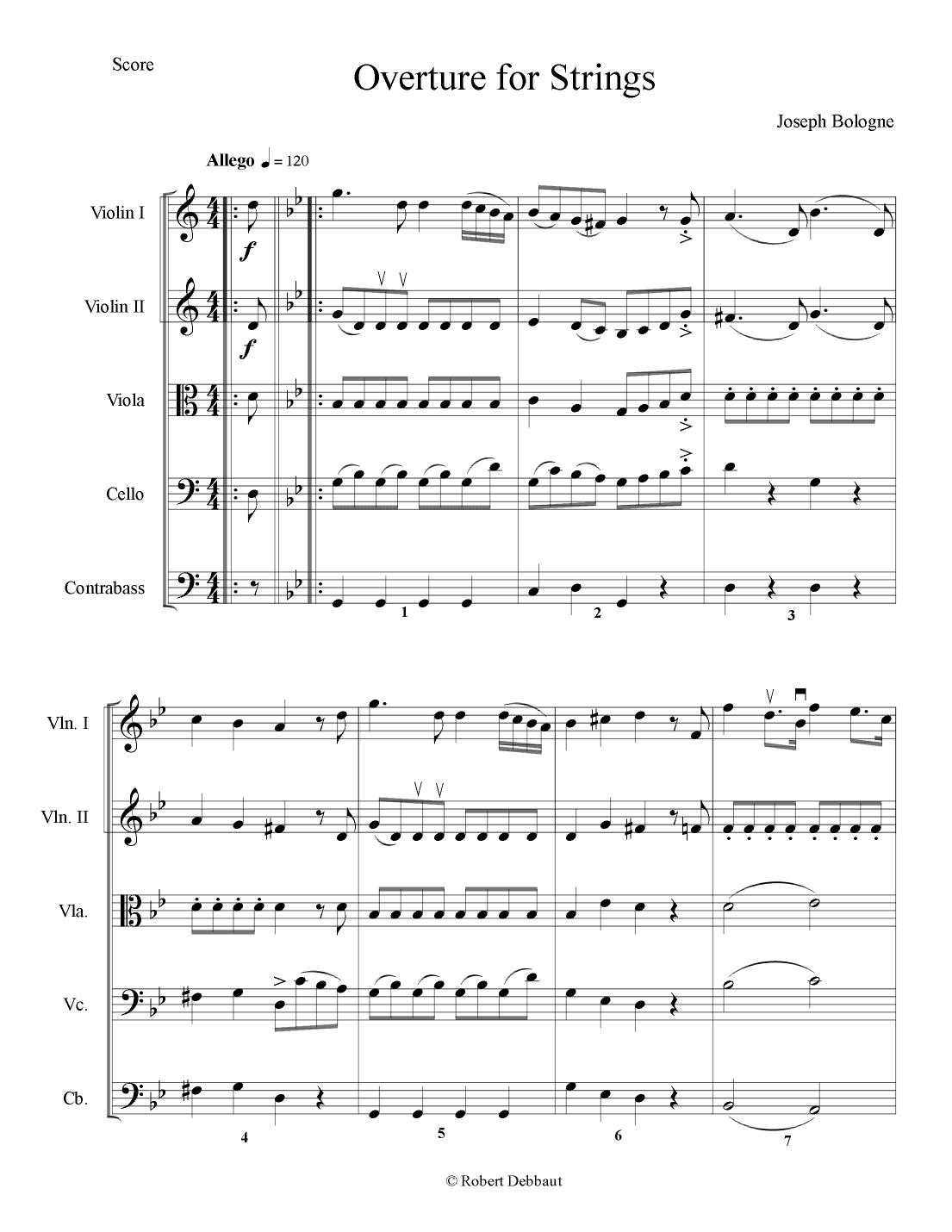 Overture for Strings No. 3 - Score Only (arr. Robert Debbaut)
