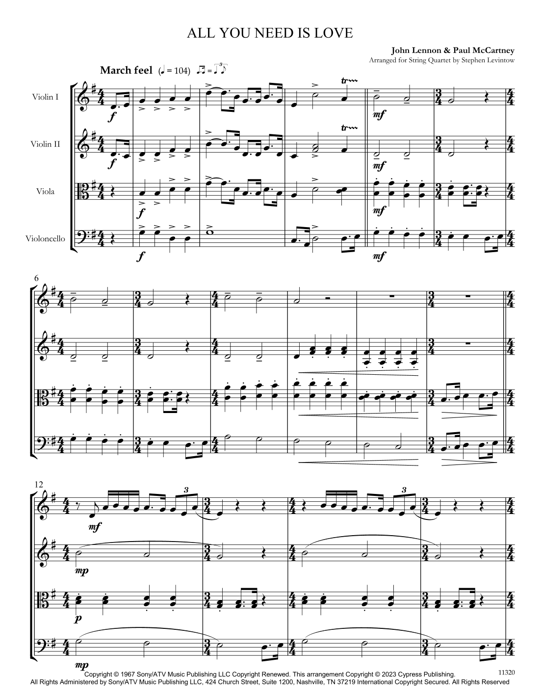 All You Need Is Love (arr. Stephen Levintow)