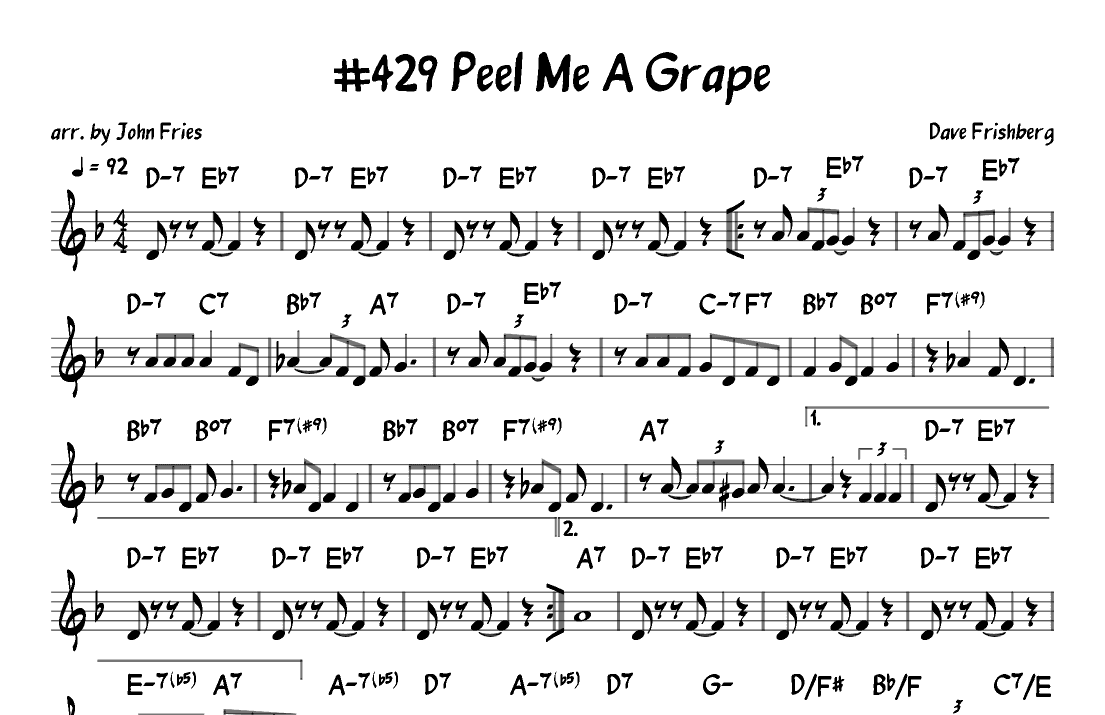 Peel Me A Grape (arr. John Fries)