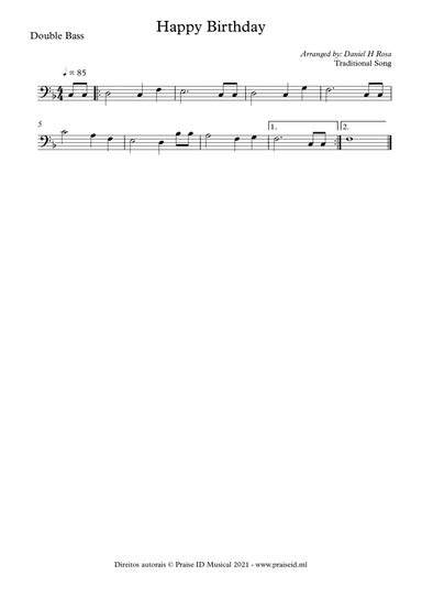 Happy Birthday to you  Double Bass (arr. Daniel H Rosa)