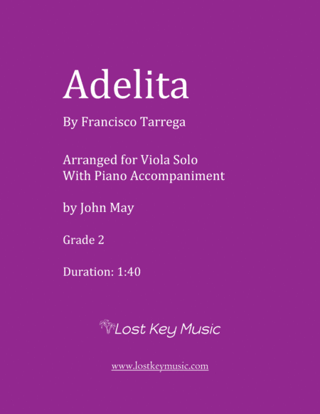 Adelita-Viola Solo (Optional Piano Accompaniment) (arr. John May)