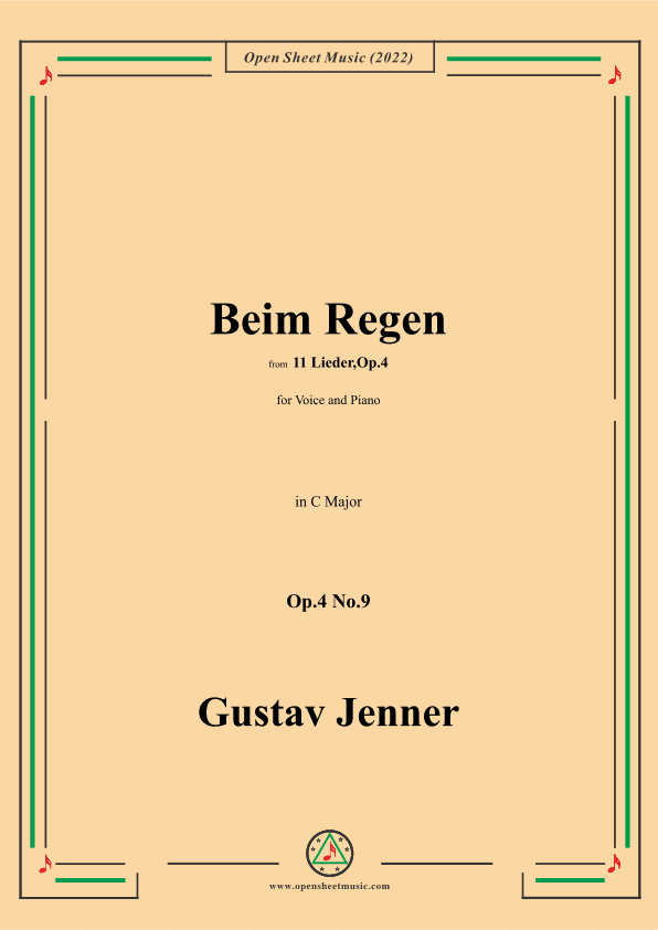 Jenner-Beim Regen,in C Major,Op.4 No.9 (arr. OSM Press)