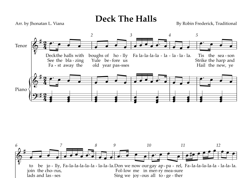 Deck The Halls (arr. Jhonatan Lucio Viana)