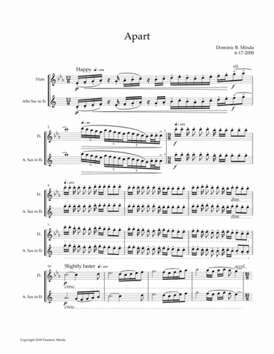 Apart- A duet for alto sax and flute