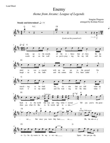 Enemy (arr. Krishan Power)