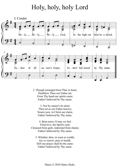Holy, holy, holy Lord. A new tune to a wonderful old hymn.
