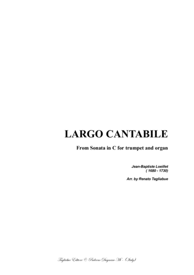 LARGO CANTABILE- Loillet - Arr. for  Brass Trio - Tp, Tbn, Tuba (arr. Renato Tagliabue)