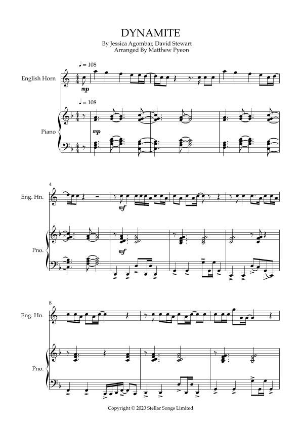 Dynamite (arr. Matthew pyeon)