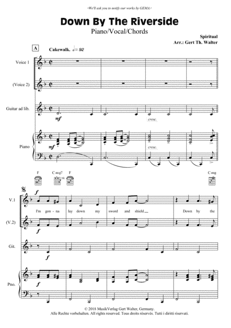 Down By The Riverside (arr. Gert Th. Walter)