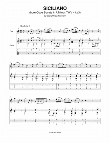 Siciliano (from Oboe Sonata in A Minor, TWV 41:a3) (arr. Mark Phillips)