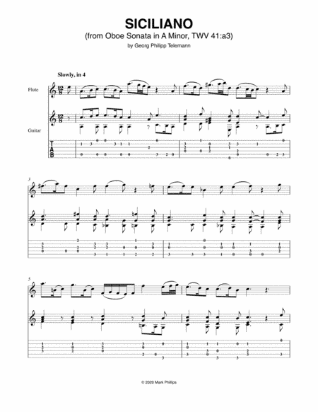 Siciliano (from Oboe Sonata in A Minor, TWV 41:a3) (arr. Mark Phillips)