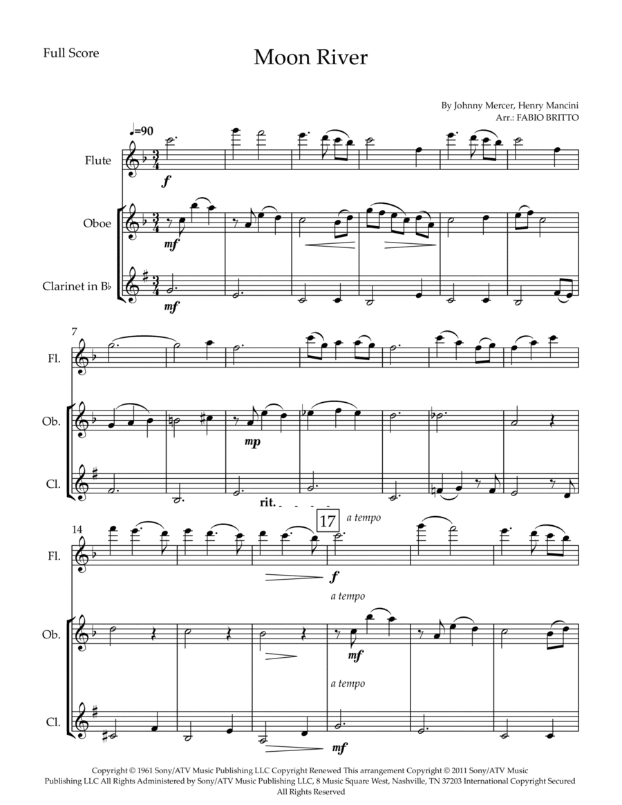 Moon River (arr. Fabio Britto)