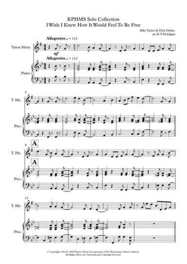 I Wish I Knew How It Would Feel To Be Free (arr. Kevin P Holdgate)
