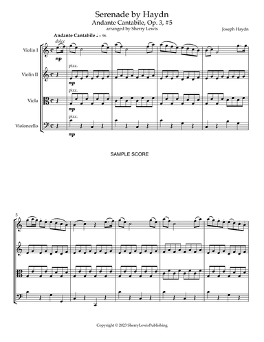 Serenade by Haydn, Op. 3 #5 Andante Cantabile (arr. Sherry Lewis)