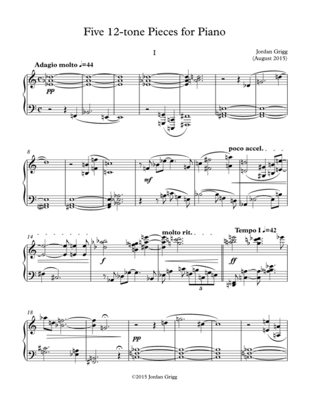 Five 12-tone Pieces for Piano