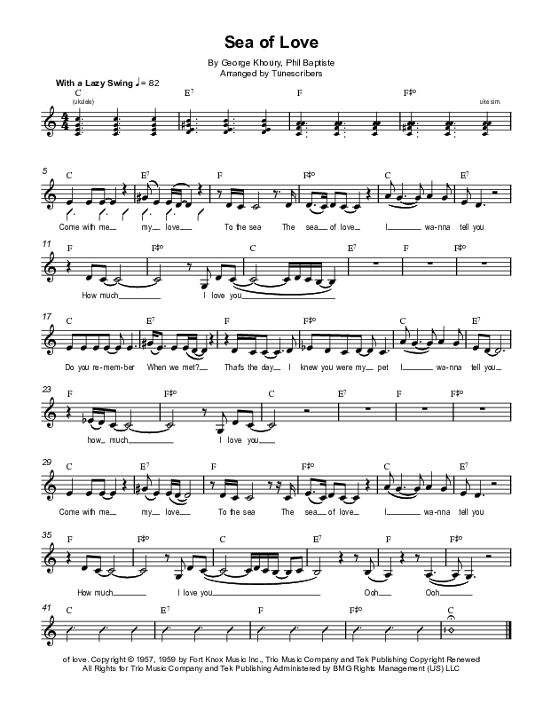Sea Of Love (arr. Tunescribers)