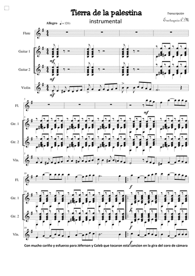 Tierra de palestina instrumental (arr. Eustaquio Cordova M.)