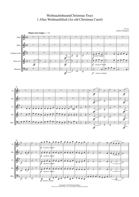Liszt: Weihnachtsbaum (Christmas Tree Suite) - A selection of six pieces - wind quintet (arr. Ray Thompson)