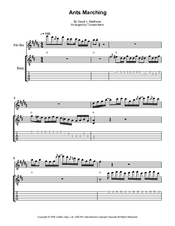 Ants Marching (arr. Tunescribers)