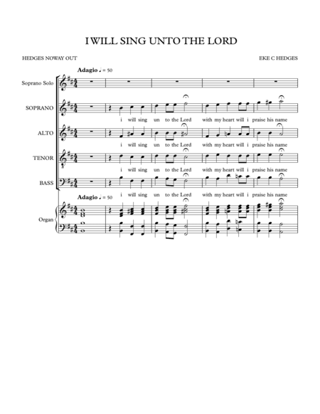 I WILL SING UNTO THE LORD(ENDLESS PRAISE)