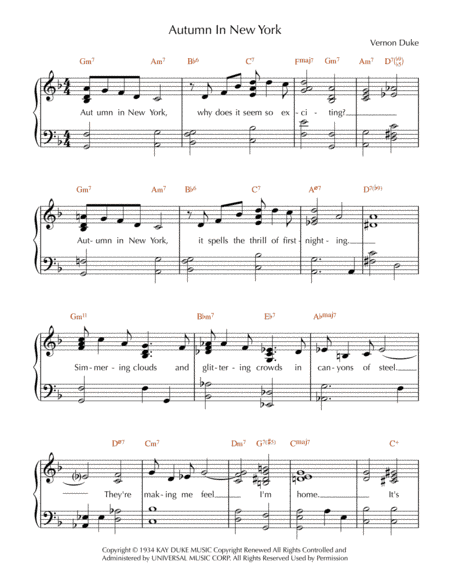 Autumn In New York (arr. Gaili Schoen)