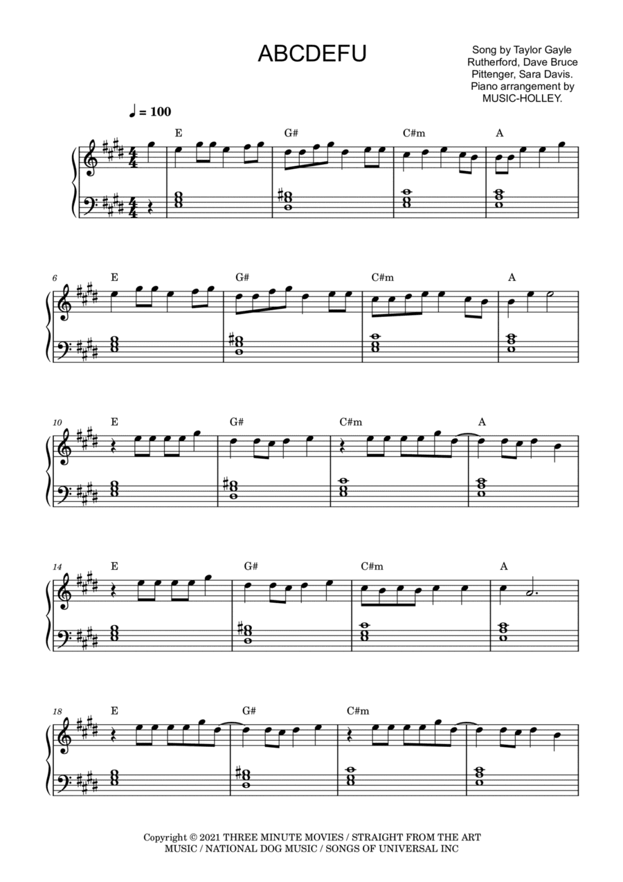 Abcdefu (arr. Music-holley)