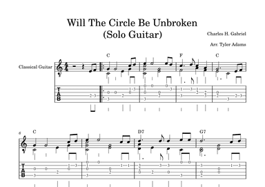 Will The Circle Be Unbroken (Solo Guitar) (arr. Tyler Adams)