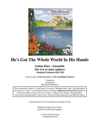 He's Got The Whole World In His Hands (Guitar Duet arrangement - both parts in standard notation wit (arr. Bradley Powell (The Candlelight Guitarist))