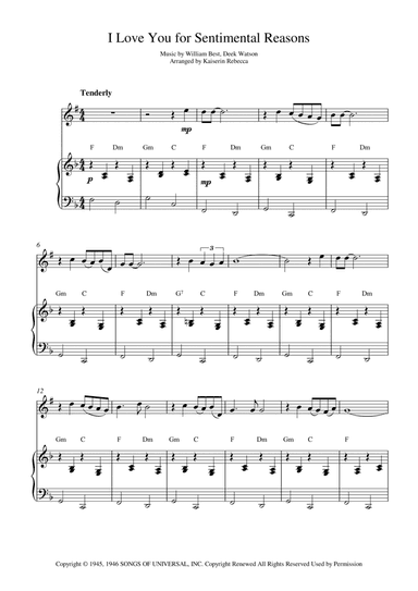 (i Love You) For Sentimental Reasons (arr. Kaiserin Rebecca)