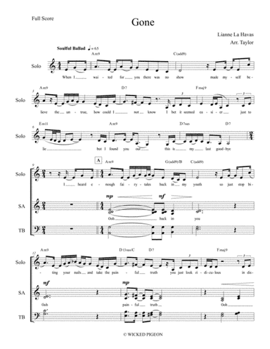 Gone (arr. Amanda Taylor)