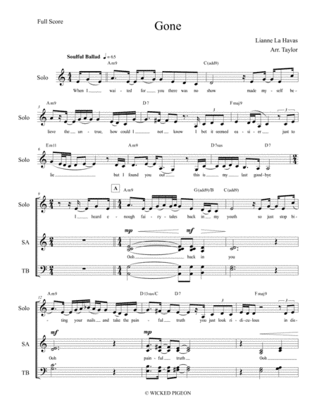 Gone (arr. Amanda Taylor)