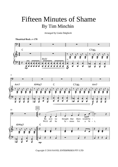 Fifteen Minutes Of Shame (arr. Linda Dalgliesh)