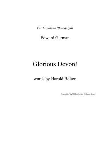 Glorious Devon! (arr. Jane Anderson-Brown)