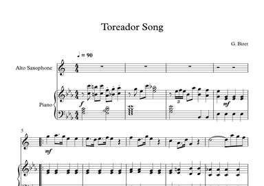 Toreador Song - Georges Bizet (Alto Sax + Piano) (arr. Digital Book Music)
