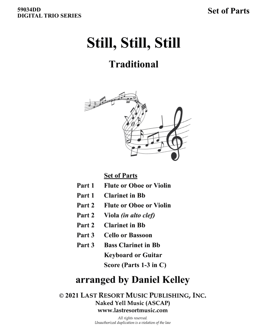 Still, Still, Still  for String Trio (or Wind Trio or Mixed Trio) Music for Three (arr. Last Resort Music Publishing)