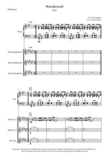 Wonderwall (arr. Fernando Britto)