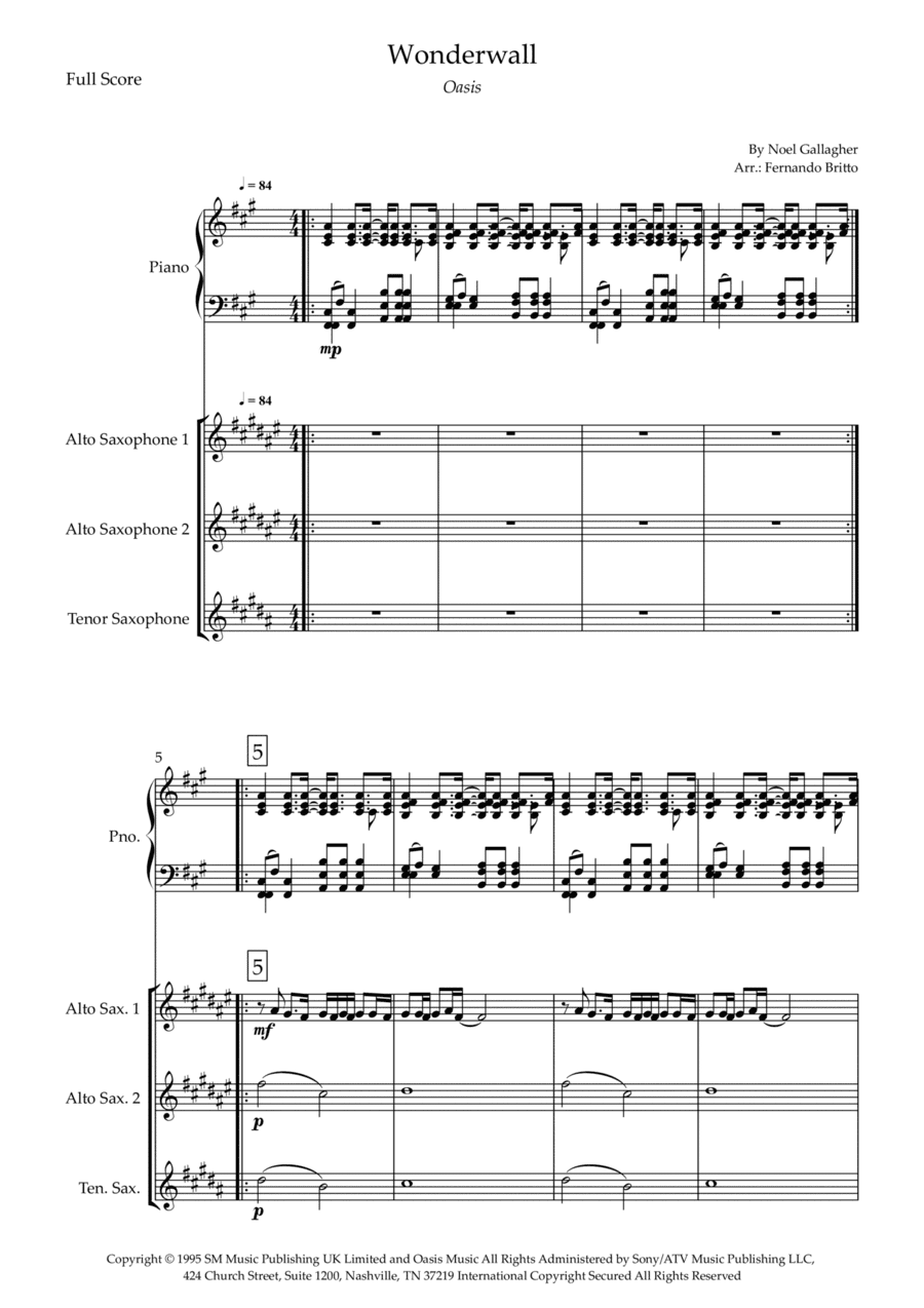 Wonderwall (arr. Fernando Britto)