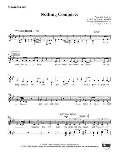 Nothing Compares (Anthem) - Vocal Score