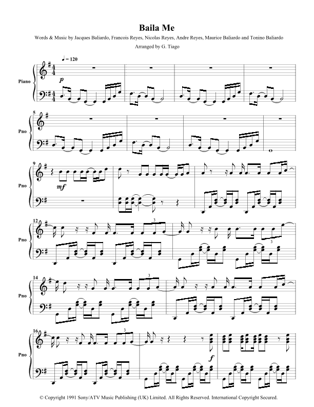 Baila Me (arr. G. Tiago)
