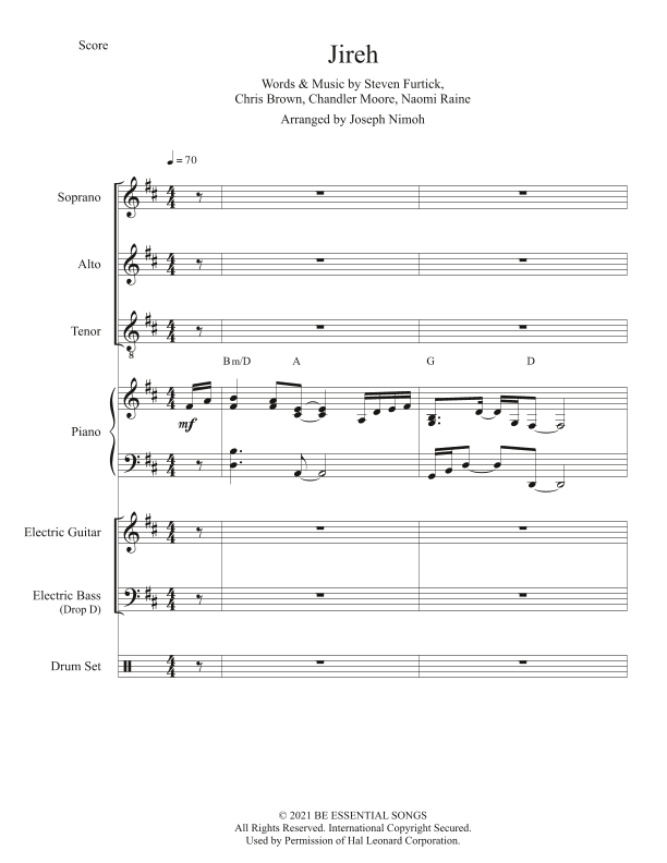 Jireh (arr. Joseph Nimoh)