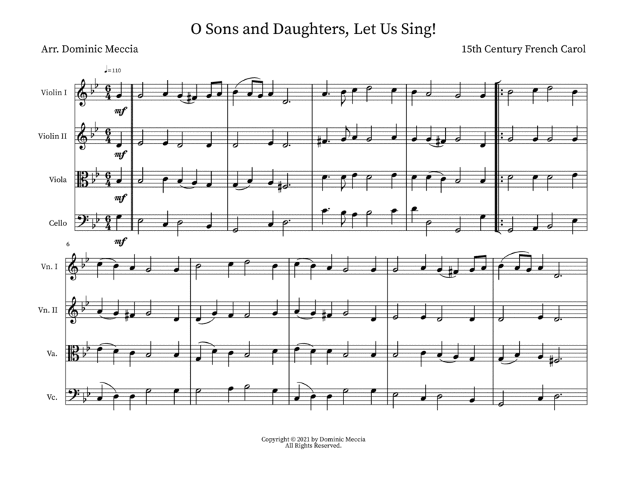 O Sons and Daughters, Let Us Sing! (arr. Dominic Meccia)