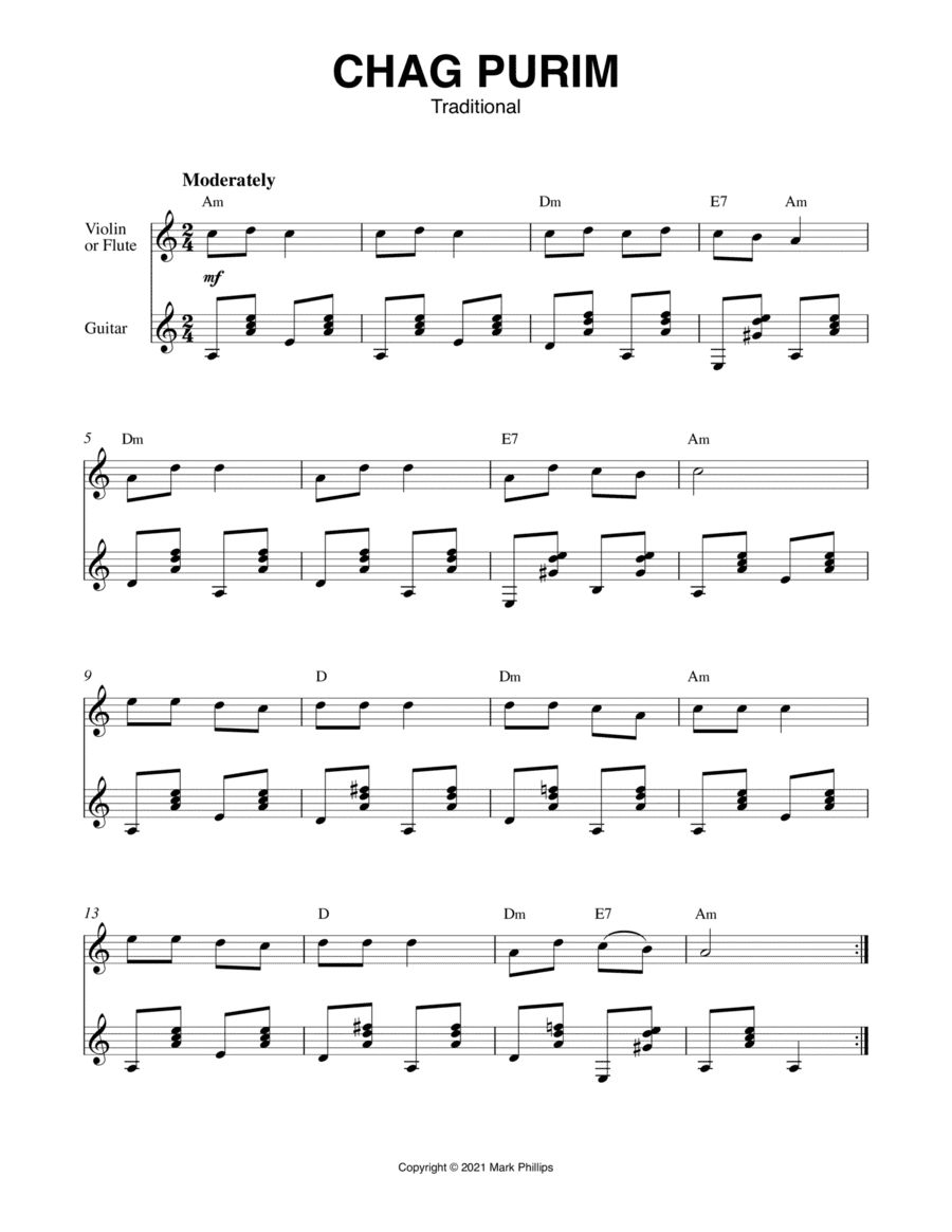 Chag Purim (arr. Mark Phillips)