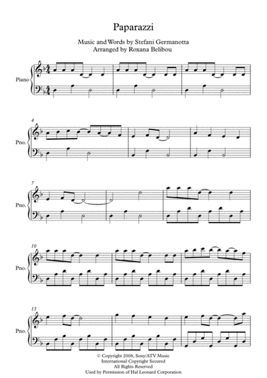 Paparazzi (arr. Roxana Belibou)