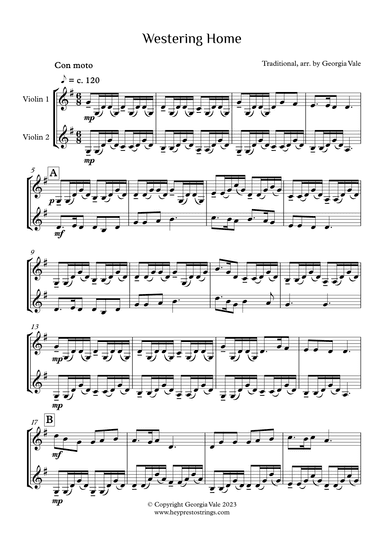 Westering Home (arr. Georgia Vale)