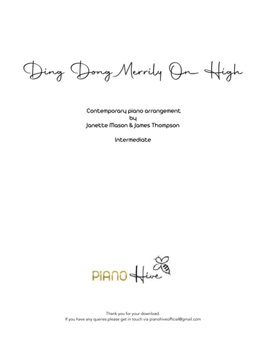 Ding Dong Merrily On High (arr. Janette Mason and James Thompson)