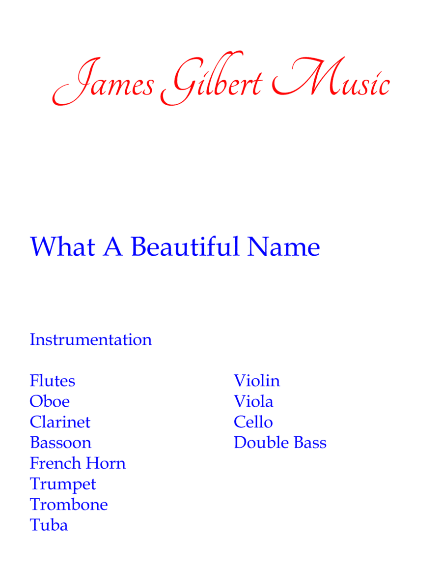 What A Beautiful Name (arr. James Gilbert)