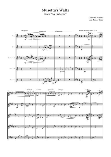 Musetta's Waltz (arr. James Topp)