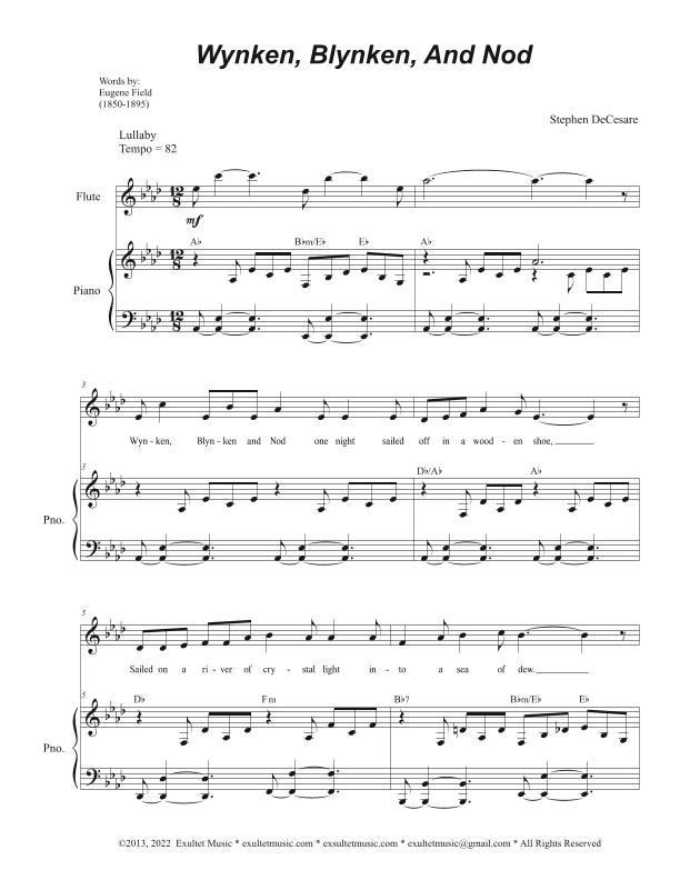 Wynken, Blynken, And Nod (Unison choir)